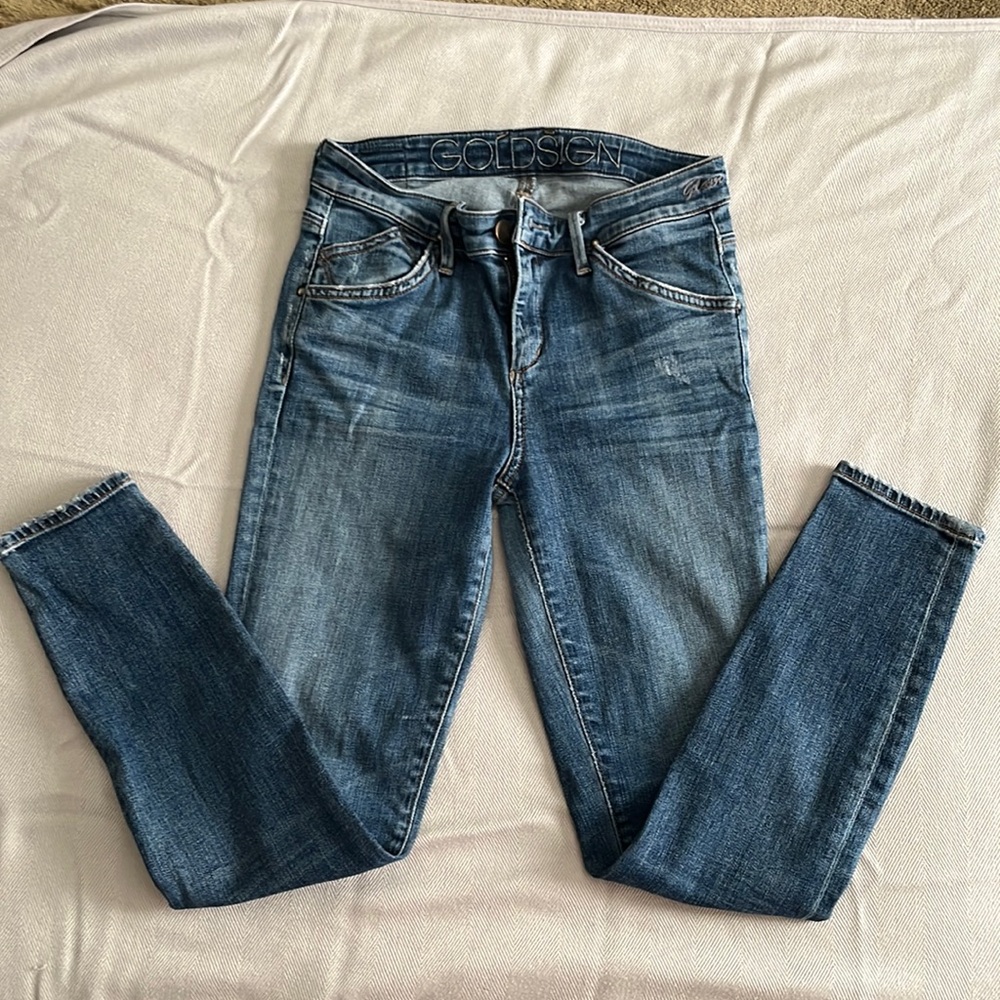 GOLDSIGN Cropped Glam Jeans. Size 26